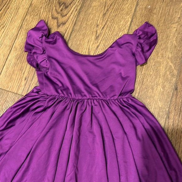 Dot Dot smile Dress- Solid Purple - Empire - Picture 2 of 3